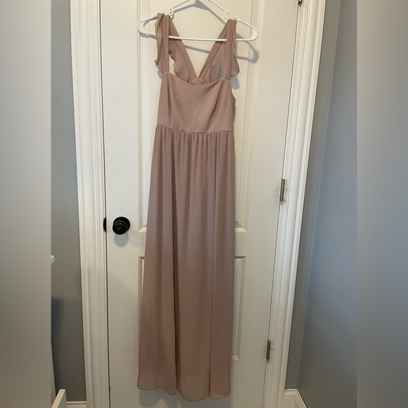 Show Me Your MuMu June Maxi chiffon dress sand dune color size large - Picture 5 of 9